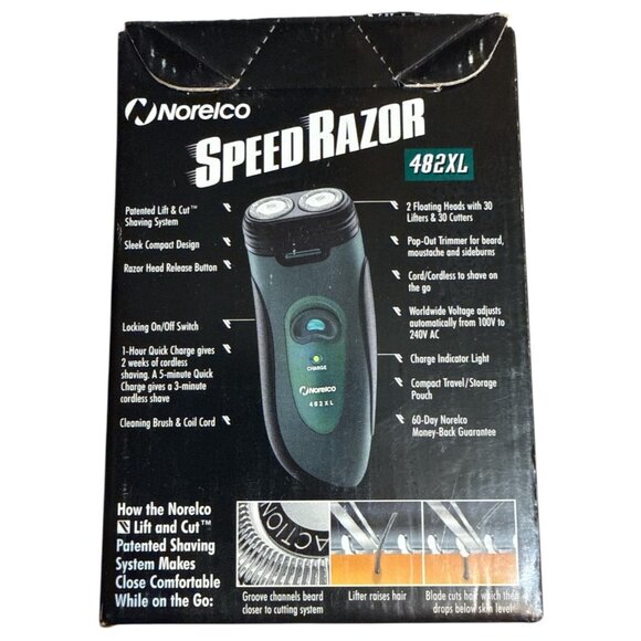 Norelco Speed Razor 482XL, Rechargeable Cordless Brand New - Picture 2 of 3